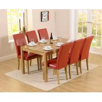 Oxford 150cm Solid Oak Dining Table with Albany Red Chairs