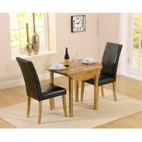 Oxford 90cm Solid Oak Drop Leaf Extending Dining Table with Albany Black Chairs