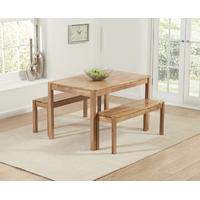 Oxford 120cm Solid Oak Dining Table with Benches