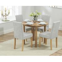 oxford 90cm solid oak extending dining table with mia chairs