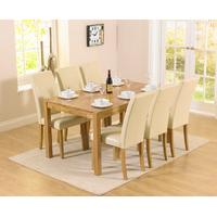 Oxford 150cm Solid Oak Dining Set with Albany Cream Chairs