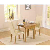 Oxford 90cm Solid Oak Drop Leaf Extending Dining Table with Albany Cream Chairs