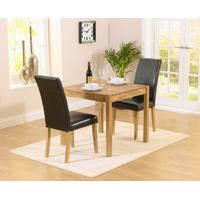 Oxford 80cm Solid Oak Dining Table with Albany Brown Chairs