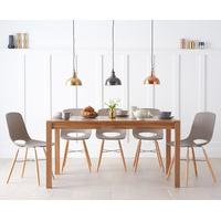 Oxford 150cm Solid Oak Dining Table with Nordic Wooden Leg Chairs