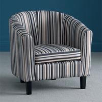 Oxford Stripe Fabric Tub Chair