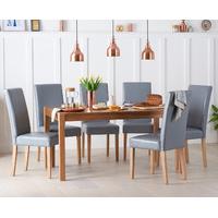 oxford 150cm solid oak dining table with grey albany chairs