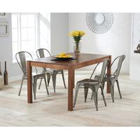 oxford 120cm dark oak dining table with tolix industrial style dining  ...