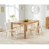 oxford 150cm solid oak dining table with tolix industrial style dining ...