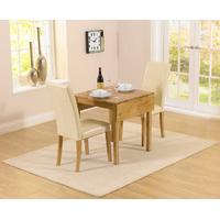 Oxford 70cm Solid Oak Extending Dining Table with Albany Cream Chairs
