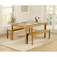 oxford 150cm solid oak dining table with benches