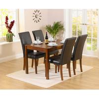 Oxford 120cm Dark Solid Oak Dining Table with Albany Chairs