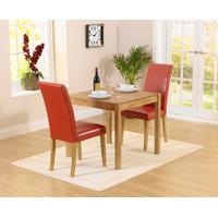 oxford 80cm solid oak dining table with albany red chairs