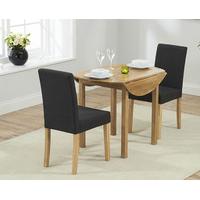 Oxford 90cm Solid Oak Extending Dining Table with Black Mia Chairs