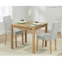 Oxford 80cm Solid Oak Dining Table with Grey Mia Fabric Chairs