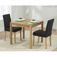 Oxford 80cm Solid Oak Dining Table with Black Mia Fabric Chairs