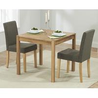 Oxford 80cm Solid Oak Dining Table with Brown Mia Fabric Chairs
