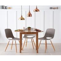 Oxford 90cm Solid Oak Drop Leaf Extending Dining Table with Nordic Wooden Leg Chairs