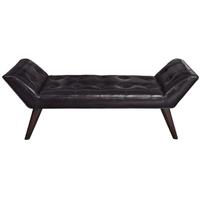 oxford black leather bench