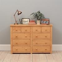 Oxbury Pine 10 Drawer Double Chest