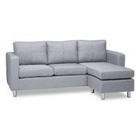 Oxford Fabric Corner Chaise Sofa Light Grey