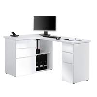 OxFord Ice White Finish Corner Computer Desk