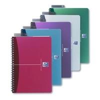 Oxford Office A4 Notebook Wirebound Polypropylene Cover 90gsm 180 Page Assorted 100101918 Pack 5