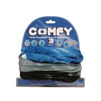 Oxford NW114 Comfy Head Helmet Scarf Neck Warmer Base Layer, 3-Pack, Size : L, Blau/Schwarz/Grau