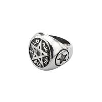 Oxidized Pentagram Occult Ring - Size: Ring Size W