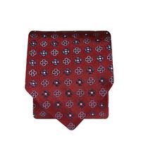 Ox Blood With Navy And Blue Pattern 100% Silk Tie