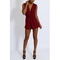 Oxblood Red Wrap Playsuit