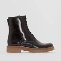 Oxfordo Leather Lace-Up Boots