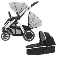 oyster max 2 in 1 twin pushchair mirrorpure silver