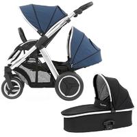 oyster max 2 in 1 twin pushchair mirroroxford blue