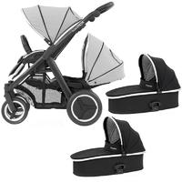 oyster max duo twin pram blackpure silver