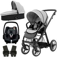oyster max pram pebble travel system blackpure silver