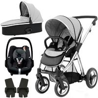 oyster max pram pebble travel system mirrorpure silver