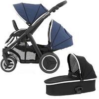 Oyster Max 2 in 1 Twin Pushchair Black/Oxford Blue