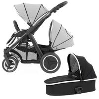 oyster max 2 in 1 twin pushchair blackpure silver