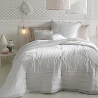 oyena embroidered cotton quilted bedspread