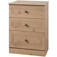 Oyster Bay Nash Oak Chest of Drawer - 3 Drawer Midi