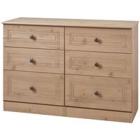 Oyster Bay Nash Oak Chest of Drawer - 6 Drawer Midi