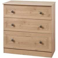 Oyster Bay Nash Oak Chest of Drawer - 3 Drawer Deep