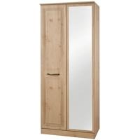 Oyster Bay Nash Oak Wardrobe - 2ft 6in with Mirror