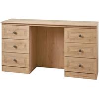 Oyster Bay Nash Oak Dressing Table - Knee Hole Double Pedestal