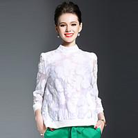 oycp womens lace going out simple spring summer shirtsolid round neck  ...