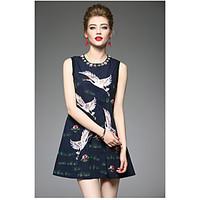 oycp womens daily sheath dressflowerfloral animal round neck above kne ...