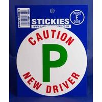P Plate New Driver Sticker