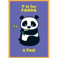 p is for panda personalised card