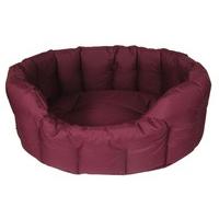 P & L Superior Pet Beds Heavy Duty Oval Waterproof Softee Bed, Large, 76 x 64 x 24 cm, Burgundy