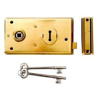 P401 Rim Lock Polished Brass Finish 138 x 76mm Visi